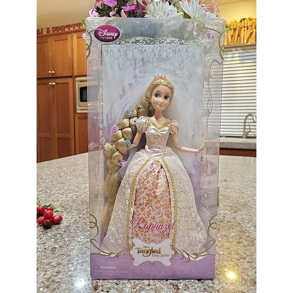 Disney Store Tangled Ever After 12" Rapunzel Long Hair Wedding Doll NEW NIP